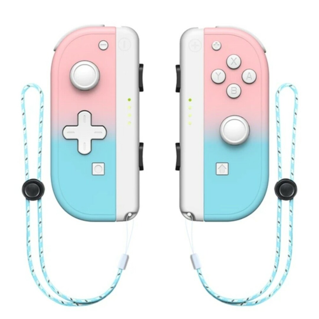 Nintendo Switch(ニンテンドースイッチ)の【新品】ジョイコン パステルカラー 白ボタン ピンク アクアブルー エンタメ/ホビーのゲームソフト/ゲーム機本体(家庭用ゲーム機本体)の商品写真