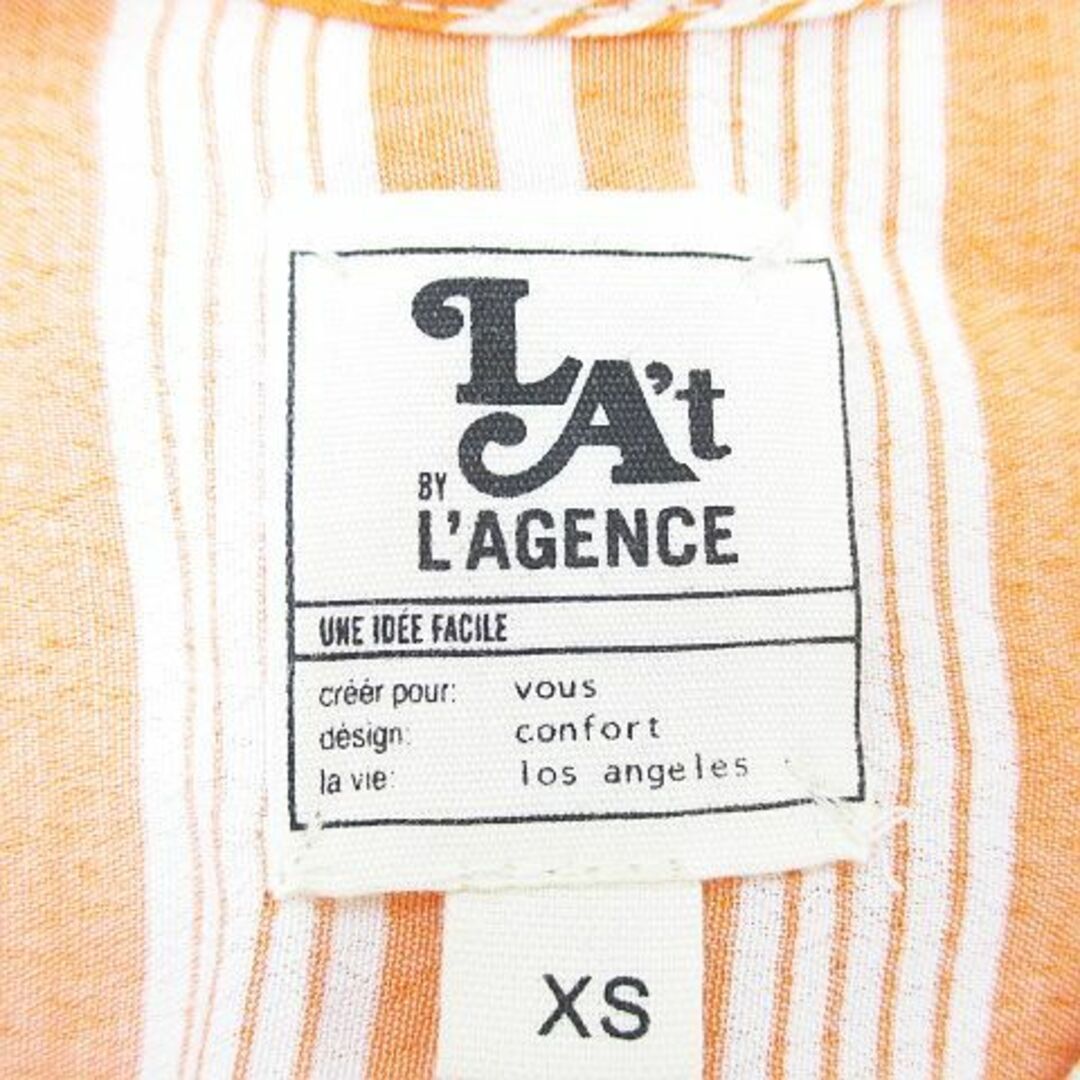 other(アザー)のLA't L'AGENCE ストライプ ノースリ ワンピ XS オレンジ レディースのワンピース(ミニワンピース)の商品写真