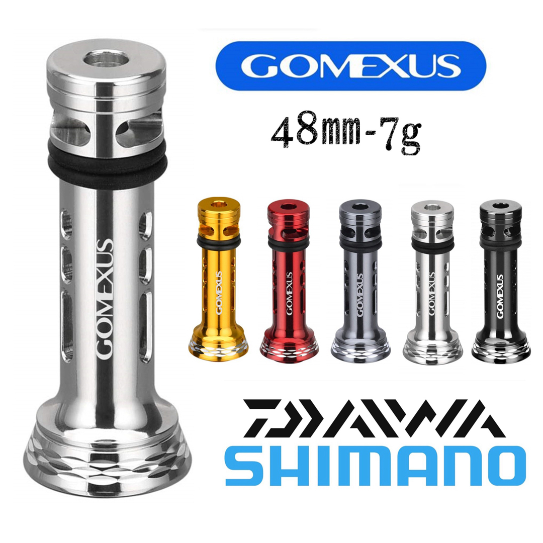 SHIMANO(シマノ)のゴメクサス 48mm ステラ リールスタンド　ツインパワー ルビアス　シルバー スポーツ/アウトドアのフィッシング(リール)の商品写真