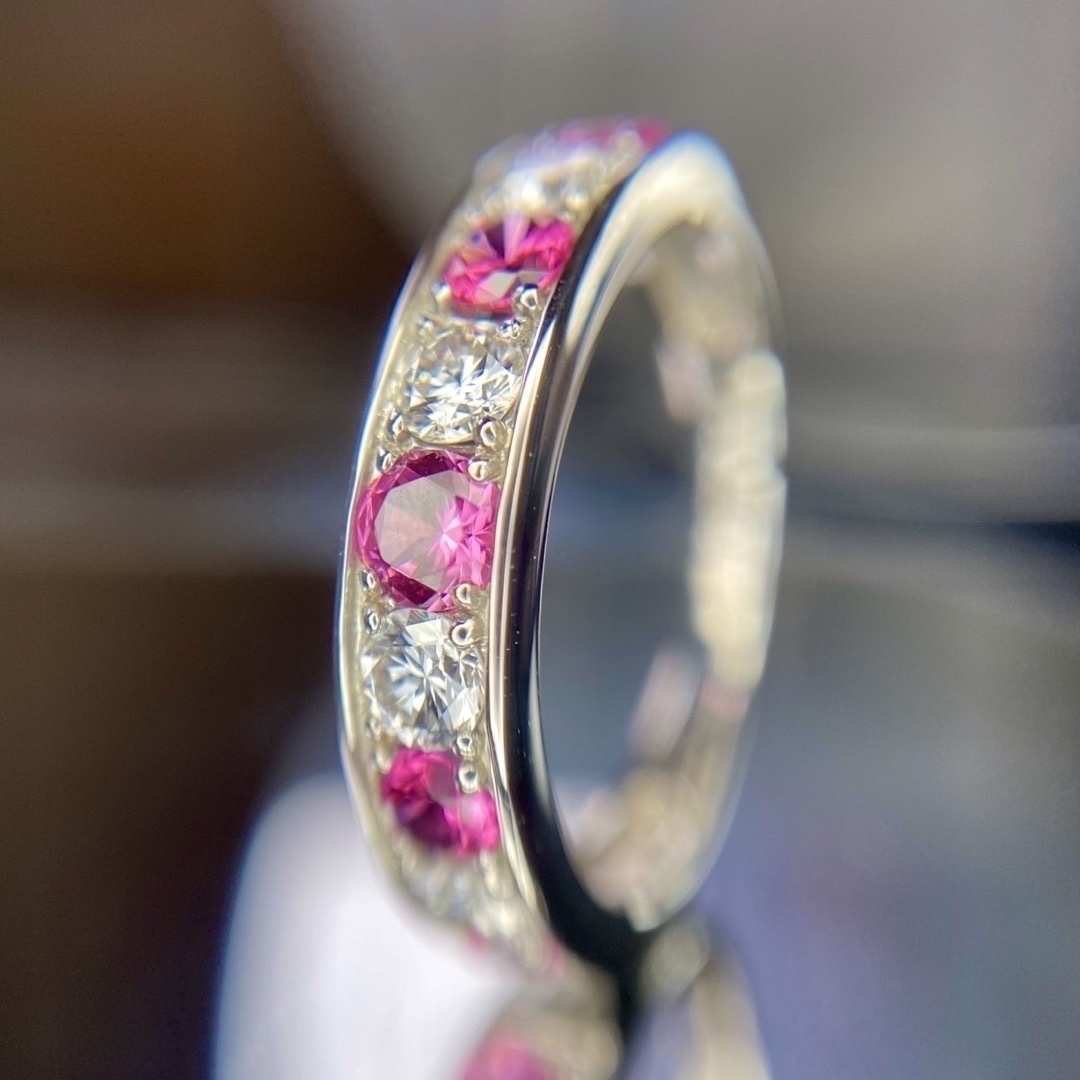 天然非加熱 スピネル ダイヤモンド 計1.09ct『これがホットネオン』 レディースのアクセサリー(リング(指輪))の商品写真