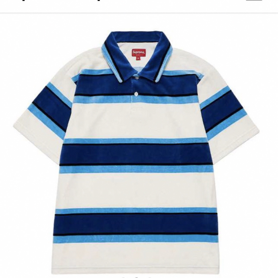 Supreme(シュプリーム)のSupreme Stripe Velour Polo Ｌ メンズのトップス(ポロシャツ)の商品写真