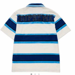 シュプリーム(Supreme)のSupreme Stripe Velour Polo Ｌ(ポロシャツ)