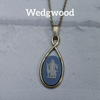 ウェッジウッド(WEDGWOOD)の【匿名配送】 ウェッジウッド ネックレス ゴールド カメオ 水色 11(ネックレス)