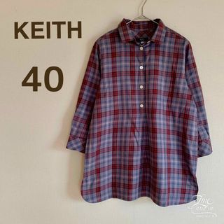 キース(KEITH)のキース 40 レディース ブラウス シャツ L チェック カジュアル 綿100%(シャツ/ブラウス(長袖/七分))