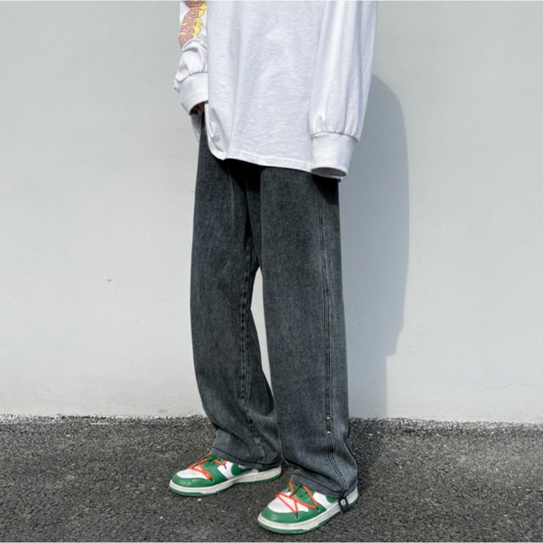 【新品未使用】デニムジーンズ メンズ XLサイズ グレー系【003220XL】 メンズのパンツ(デニム/ジーンズ)の商品写真
