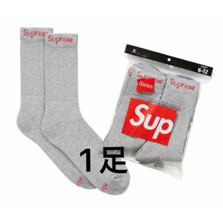 Supreme - 2024SS Supreme Hanes Crew Socks グレー 1足