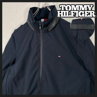 トミーヒルフィガー(TOMMY HILFIGER)の美品 トミーヒルフィガー ナイロンジャケット 撥水 ストレッチ 防風 袖ロゴ(ナイロンジャケット)