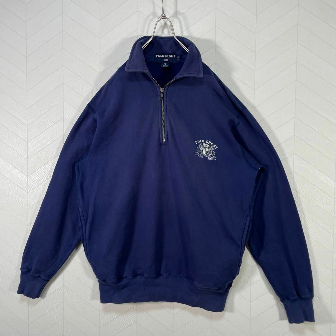 POLO RALPH LAUREN(ポロラルフローレン)の希少 90s ポロスポーツ ハーフジップ スウェット プルオーバー ヴィンテージ メンズのトップス(スウェット)の商品写真