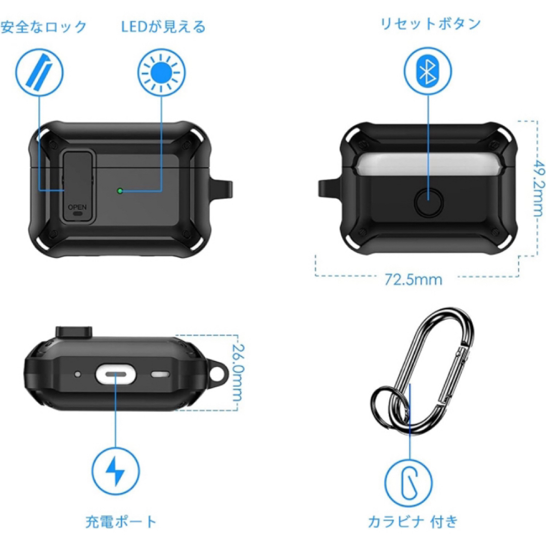 【即購入可】AirPods プロ　ケース　カバー　ワイヤレスイヤホン　スマホ　耳 スマホ/家電/カメラのオーディオ機器(その他)の商品写真