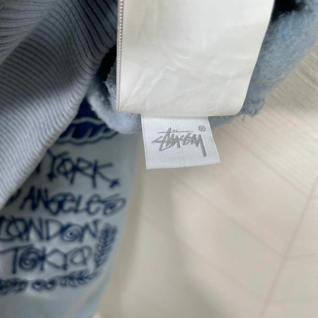 STUSSY(ステューシー)のOLD STUSSY スウェット トレーナー 袖ロゴ 刺繍 くすみカラーゆるだぼ メンズのトップス(スウェット)の商品写真
