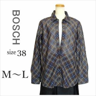 ボッシュ(BOSCH)の［BOSCH］茶紺チェック柄2wayシャツ シアーシャツ ボッシュ 38 M～L(シャツ/ブラウス(長袖/七分))