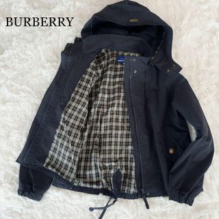 バーバリーブルーレーベル(BURBERRY BLUE LABEL)のバーバリーブルーレーベル ナイロンジャケット スプリングコート 2Way 紺38(その他)