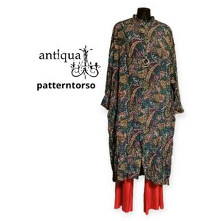 アンティカ(antiqua)のGWセール中❤antiqua✨シワ加工ペイズリーマキシワンピース(ロングワンピース/マキシワンピース)