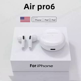 【最新モデル】Air Pro6 ワイヤレスイヤホン　ホワイト　箱無し新品(ヘッドフォン/イヤフォン)