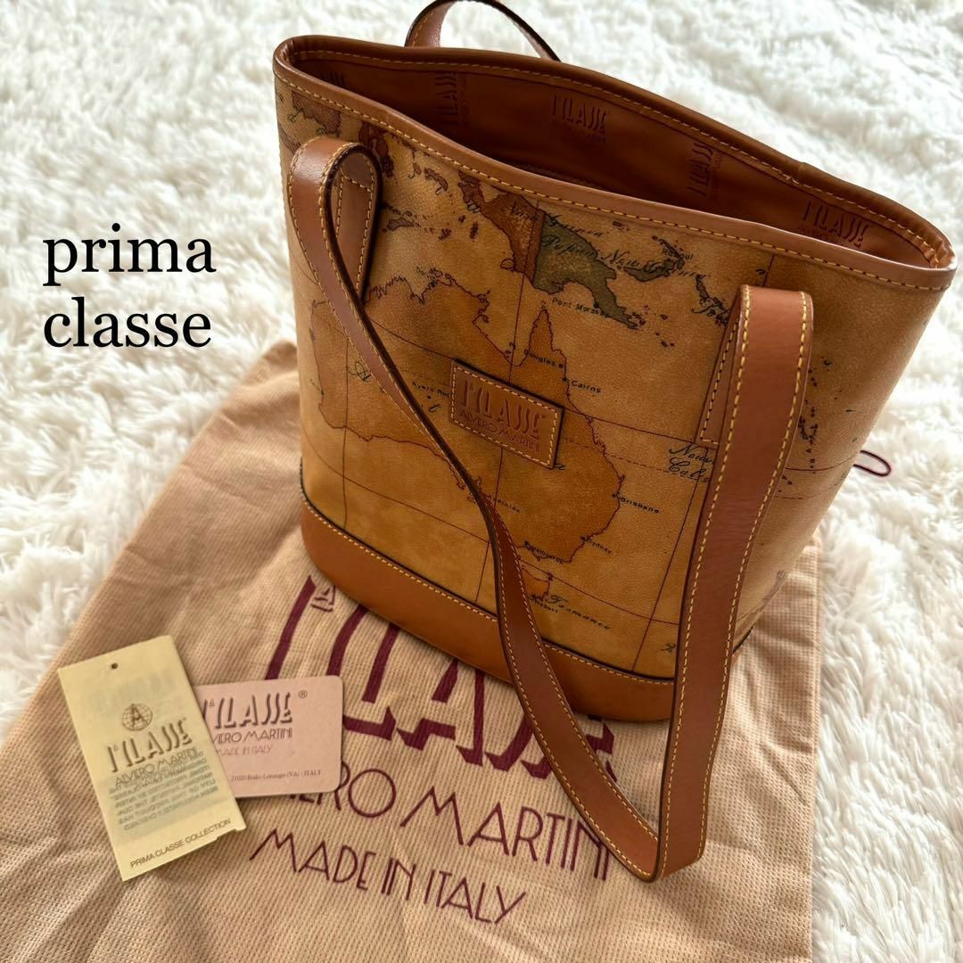 PRIMA CLASSE(プリマクラッセ)の美品 PRIMA CLASSE プリマクラッセ 世界地図柄 トートバッグ レディースのバッグ(トートバッグ)の商品写真