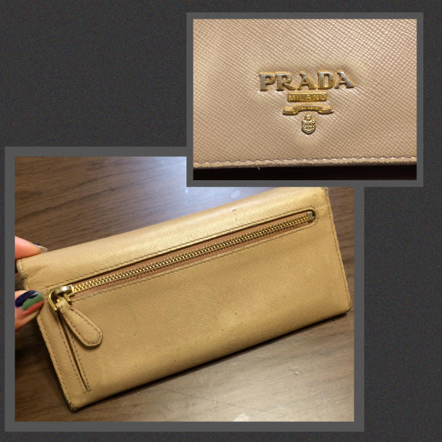 PRADA(プラダ)のPRADA サフィアーノベージュ 長財布 レディースのファッション小物(財布)の商品写真