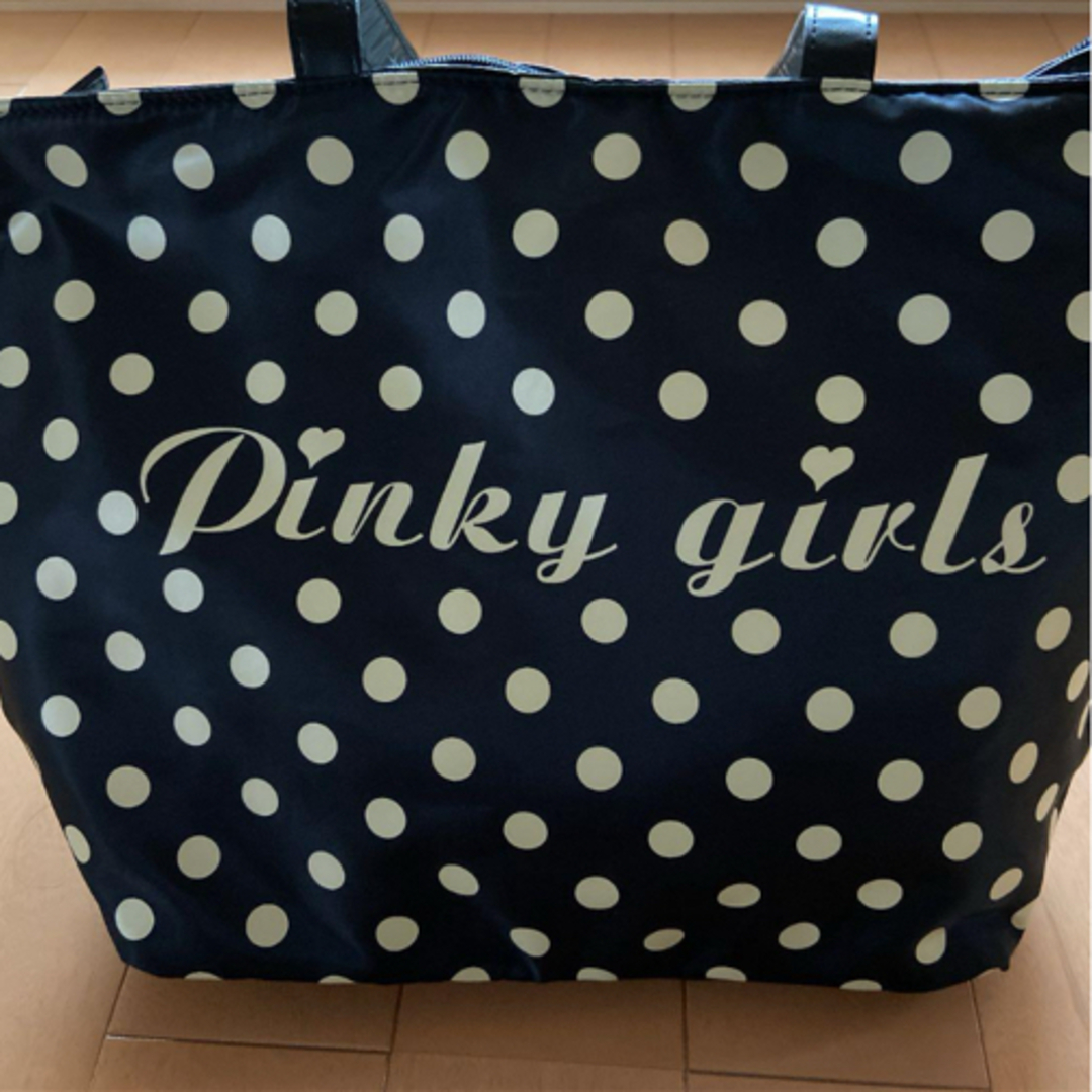 PinkyGirls(ピンキーガールズ)のピンキーガールズ　トートバッグ　黒　ドット レディースのバッグ(トートバッグ)の商品写真