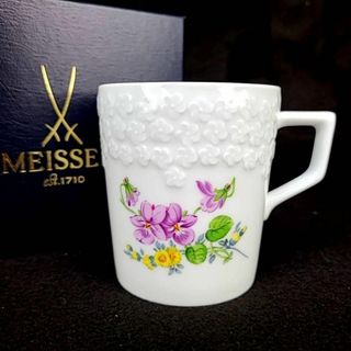 MEISSEN - ☆未使用 ◆ マイセン　ロイヤルブロッサム　マグカップ　箱つき　スミレ