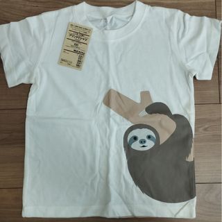 MUJI (無印良品) - 無印良品　インド綿天竺編　プリントTシャツ（ナマケモノ・100センチ）