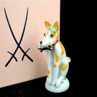 MEISSEN - ☆美品 ◆ マイセン　手びねり　干支　犬　戌　置物　フィギュリン　限定　箱つき