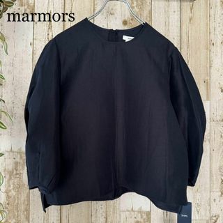 SHIPS - 新品タグ付 marmors 手洗い可能 クレセントスリーブブラウス ネイビー