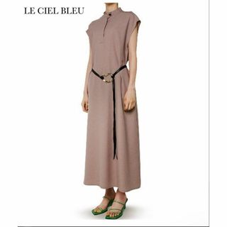 美品 LE CIEL BLEU Wave Belt Maxi Dress 36