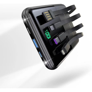 モバイルバッテリー 急速充電 小型 大容量 軽量 PSE認証済 4ケーブル内蔵(バッテリー/充電器)
