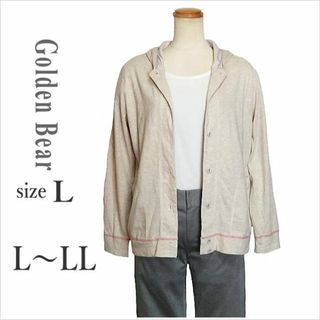 Golden Bear - ［Golden Bear］ベージュカットソー調薄手カーディガン 長袖 L～LL位