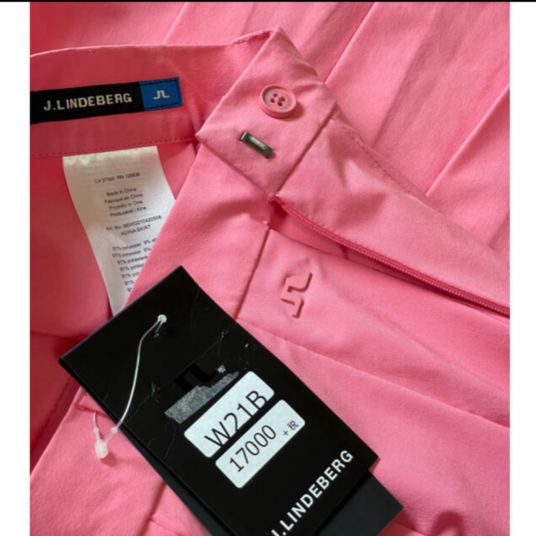 J.LINDEBERG(ジェイリンドバーグ)のリンドバーグ　レディースゴルフウェア　スカート　夏春　インナーパンツ付き　ピンク スポーツ/アウトドアのゴルフ(ウエア)の商品写真