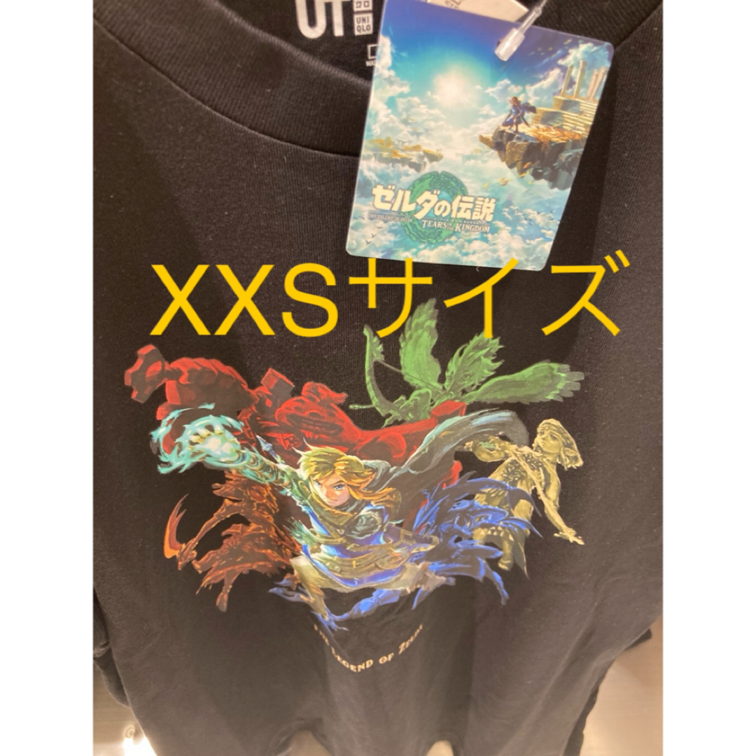 XXSサイズ】ゼルダの伝説 ブラック　センターロゴ　 ユニクロTシャツ メンズのトップス(Tシャツ/カットソー(半袖/袖なし))の商品写真