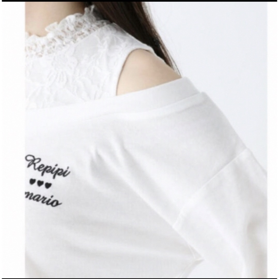 repipi armario(レピピアルマリオ)のrepipi armario レピピ ♡ カタアキレース Tシャツ  カットソー キッズ/ベビー/マタニティのキッズ服女の子用(90cm~)(Tシャツ/カットソー)の商品写真