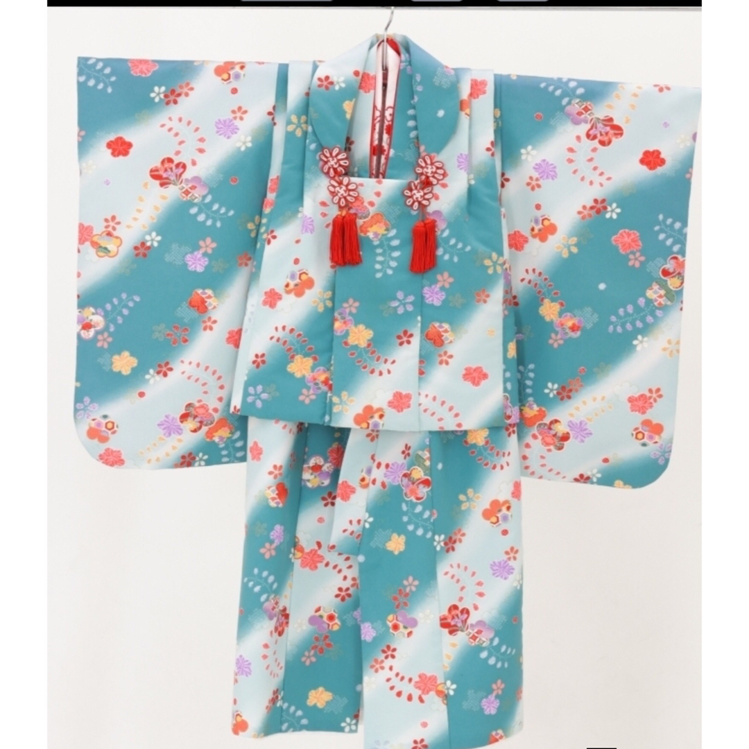 【値下げ】七五三　3歳着物　被布 キッズ/ベビー/マタニティのキッズ服女の子用(90cm~)(和服/着物)の商品写真