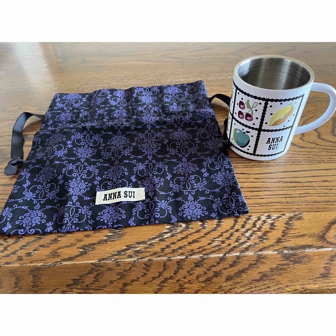 ANNA SUI(アナスイ)のANNA SUI  ノベルティ　ステンレスマグ・巾着 エンタメ/ホビーのコレクション(ノベルティグッズ)の商品写真