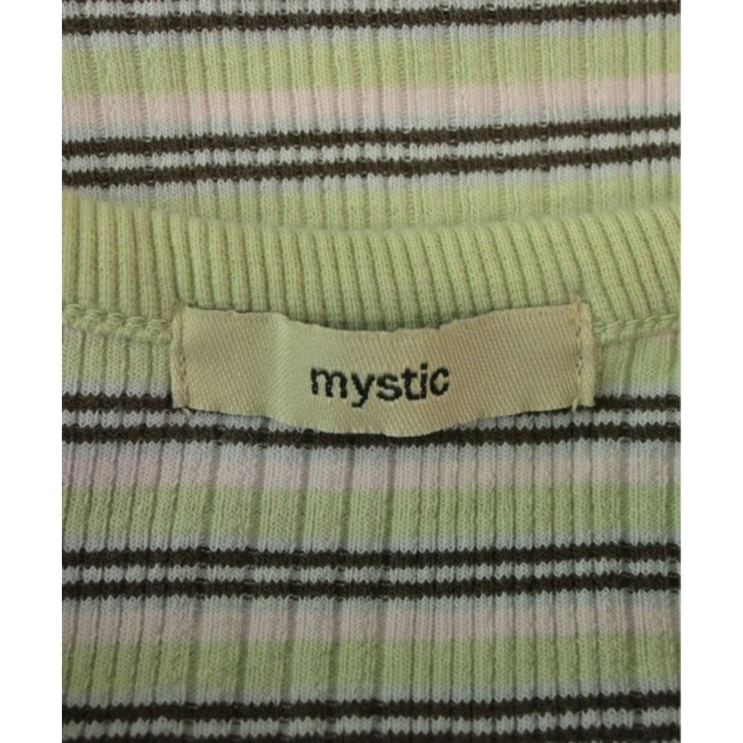 mystic(ミスティック)のmystic ミスティック カーディガン F 緑x黒xピンク(ボーダー) 【古着】【中古】 レディースのトップス(カーディガン)の商品写真