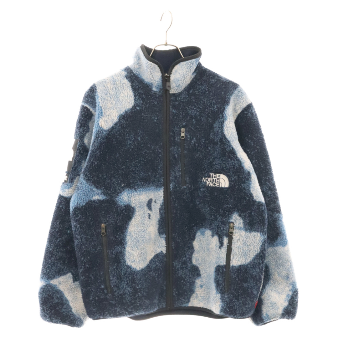 Supreme(シュプリーム)のSUPREME シュプリーム 21AW×THE NORTH FACE Bleached Denim Print Fleece Jacket ザノースフェイス ブリーチド デニム プリントフリースジャケット ブルー NA52100I メンズのジャケット/アウター(フライトジャケット)の商品写真