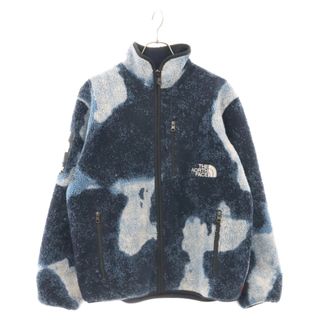 シュプリーム(Supreme)のSUPREME シュプリーム 21AW×THE NORTH FACE Bleached Denim Print Fleece Jacket ザノースフェイス ブリーチド デニム プリントフリースジャケット ブルー NA52100I(フライトジャケット)