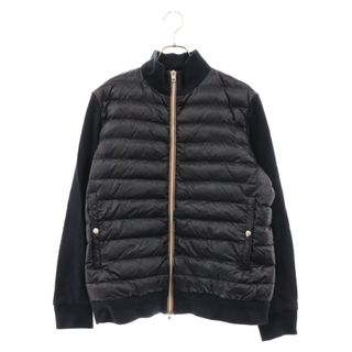 モンクレール(MONCLER)のMONCLER モンクレール MAGLIA CARDIGAN スウェット地切替 ジップアップ ダウンジャケット ネイビー(ダウンジャケット)