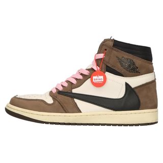 ナイキ(NIKE)のNIKE ナイキ ×TRAVIS SCOTT AIR JORDAN 1 RETRO HIGH OG TS SP CD4487-100トラヴィススコット エアジョーダン1 レトロ ハイカットスニーカー ブラウン US9.5/27.5cm(スニーカー)