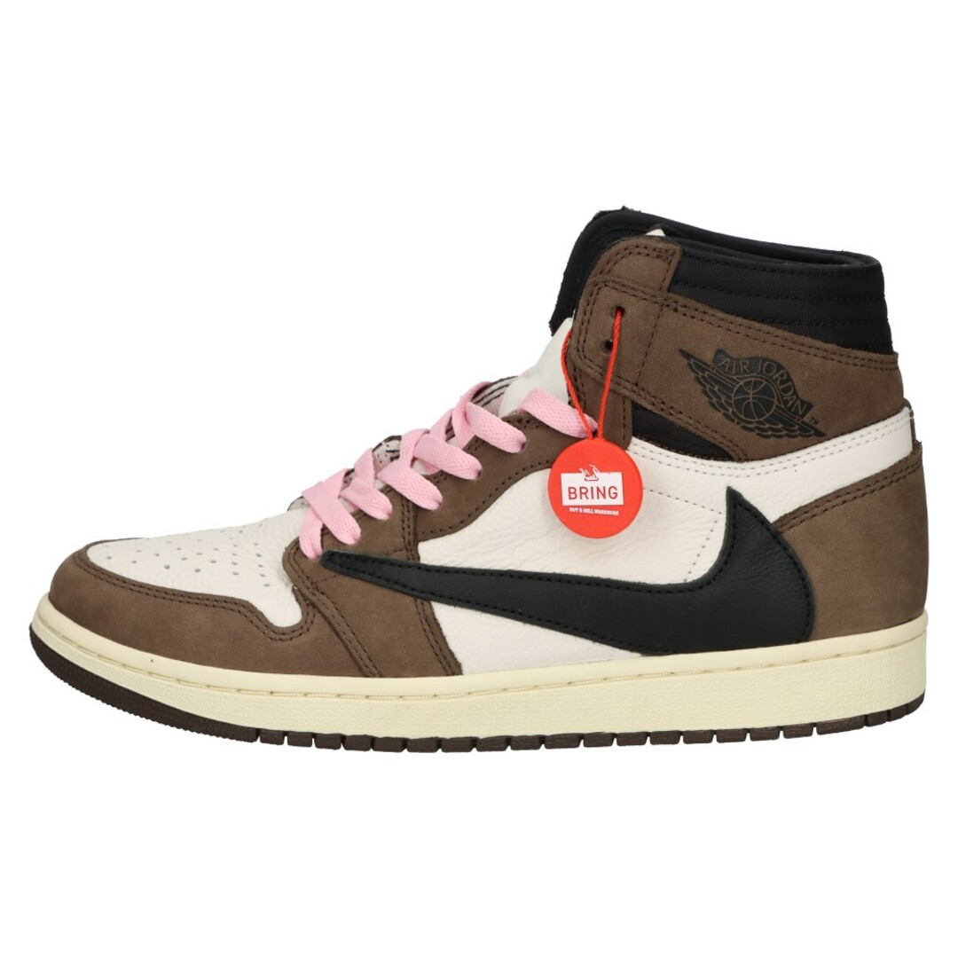 NIKE(ナイキ)のNIKE ナイキ  × TRAVIS SCOTT AIR JORDAN 1 HIGH OG TS SP トラヴィススコット エアジョーダン1 ハイカットスニーカー CD4487-100 ブラウン US9/27.0cm メンズの靴/シューズ(スニーカー)の商品写真