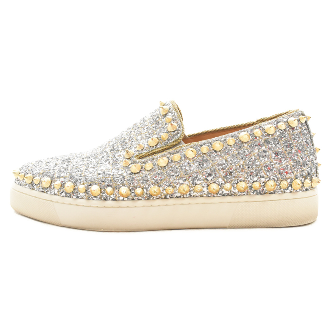 Christian Louboutin(クリスチャンルブタン)のCHRISTIAN LOUBOUTIN クリスチャンルブタン PIK BOAT ピックボート スタッズ ローカットスニーカー スリッポン シルバー レディースの靴/シューズ(スニーカー)の商品写真