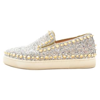 Christian Louboutin - CHRISTIAN LOUBOUTIN クリスチャンルブタン PIK BOAT ピックボート スタッズ ローカットスニーカー スリッポン シルバー