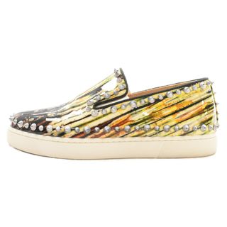 クリスチャンルブタン(Christian Louboutin)のCHRISTIAN LOUBOUTIN クリスチャンルブタン PIK BOAT ピックボート スタッズ エナメル パテント レザー ローカットスニーカー スリッポン マルチ(スニーカー)