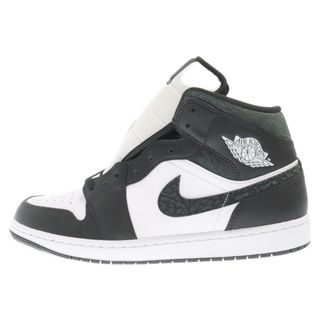 ナイキ(NIKE)のNIKE ナイキ W AIR JORDAN 1 MID ELEPHANT ウィメンズ エアジョーダン1 ミッド ハイカットスニーカー ホワイト/ブラック FB9911‐001 US10.5(スニーカー)