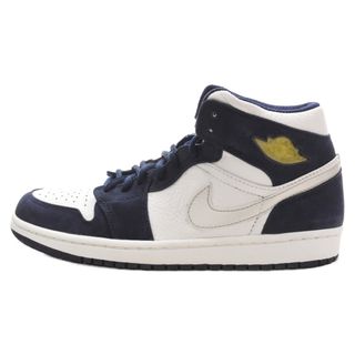 ナイキ(NIKE)のNIKE ナイキ 観賞用 01年製 JORDAN 1 RETRO + エアジョーダンワンレトロプラス ハイカットスニーカー ホワイト ネイビー US8.5/26.5cm 136065-101(スニーカー)