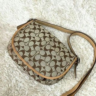 コーチ(COACH)のCOACHコーチ キャンバス　レザー　ショルダーバッグ　シグネチャー　斜め掛け(ショルダーバッグ)