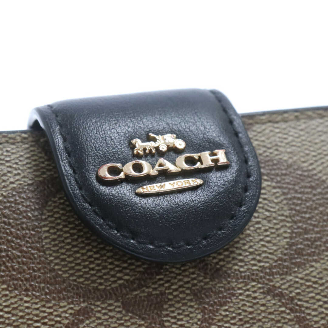 COACH(コーチ)のCOACH コーチ シグネチャー 二つ折り財布コーナー ジップ ウォレット FC0082 C0082 ブラウン メンズのファッション小物(折り財布)の商品写真