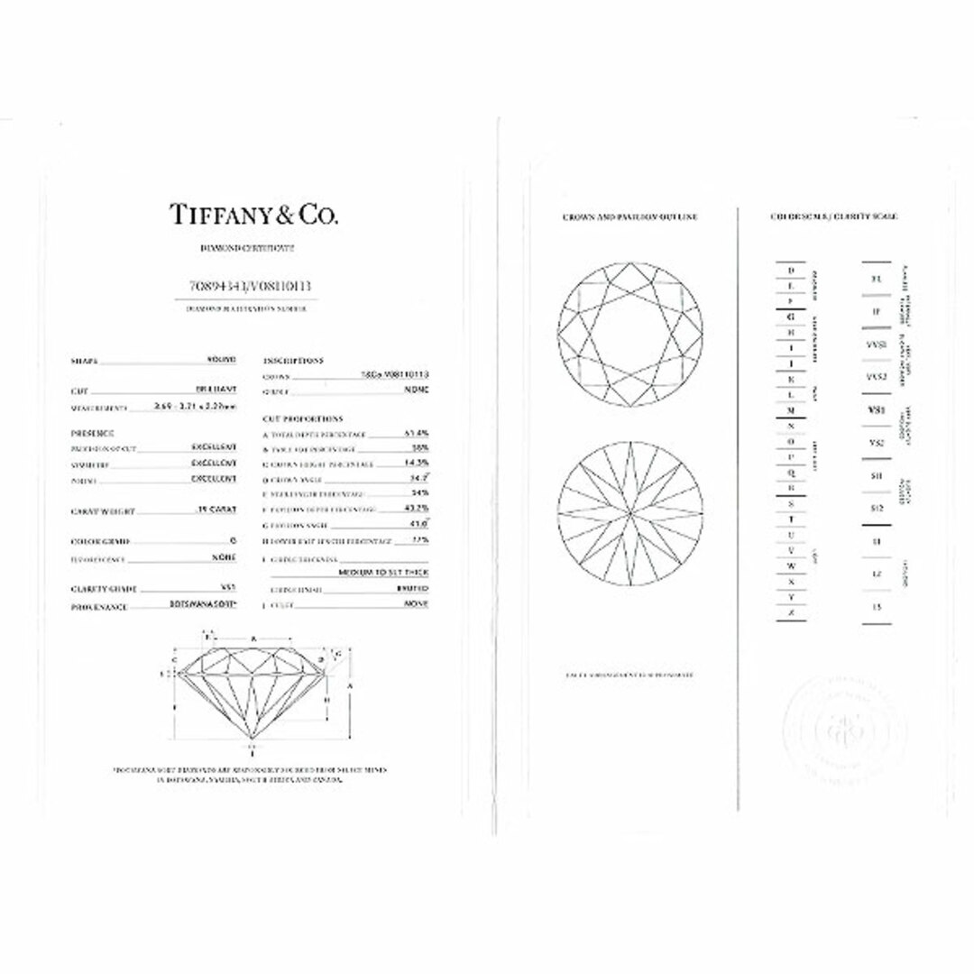 Tiffany & Co.(ティファニー)のティファニー Pt950 ダイヤモンド リング 0.19ct G VS1 3EX ハーモニー レディースのアクセサリー(リング(指輪))の商品写真