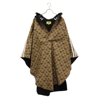 グッチ(Gucci)のGUCCI グッチ ×adidas reversible cape coat×アディダス トレフォイルGG総柄 ケープコート ブラウン 716273(フライトジャケット)