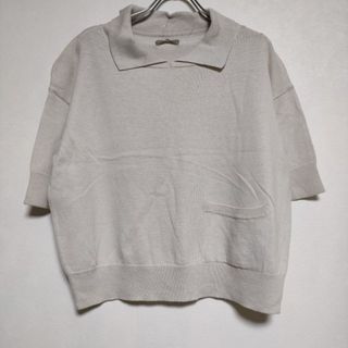 マーガレットハウエル(MARGARET HOWELL)のMARGARET HOWELL 578-2162003 COTTON HEMP 半袖 ニット 22SS ライトグレー レディース マーガレットハウエル【中古】4-0415S∞(ニット/セーター)