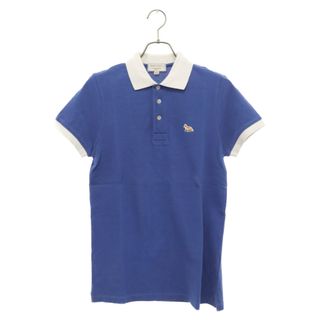 メゾンキツネ(MAISON KITSUNE')のMAISON KITSUNE メゾンキツネ フォックスパッチ 半袖ポロシャツ 鹿の子 KMM-0406-A ブルー(ポロシャツ)